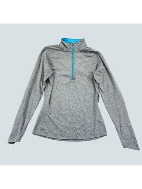 Nike Element Dri-FIT 1/2 Zip Pullover Running Top Gray Blue Womens Medium